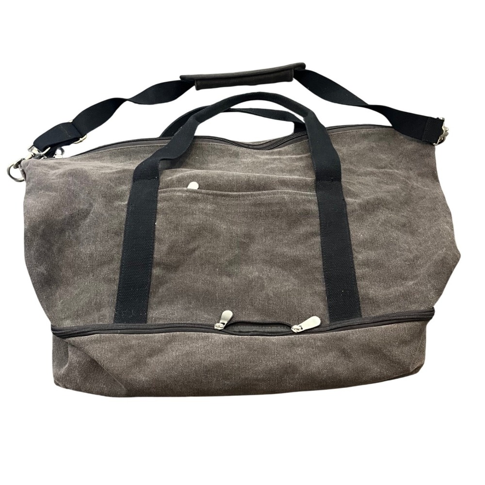 Lo & Sons Catalina Deluxe Duffle Bag Unisex Large Grey Canvas Weekender Travel
